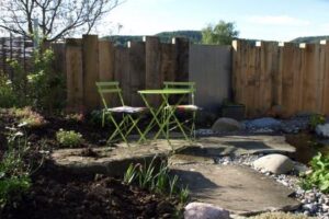 10-20-1004-07 Gartengestaltung mit Sitzplatz mit Naturteich